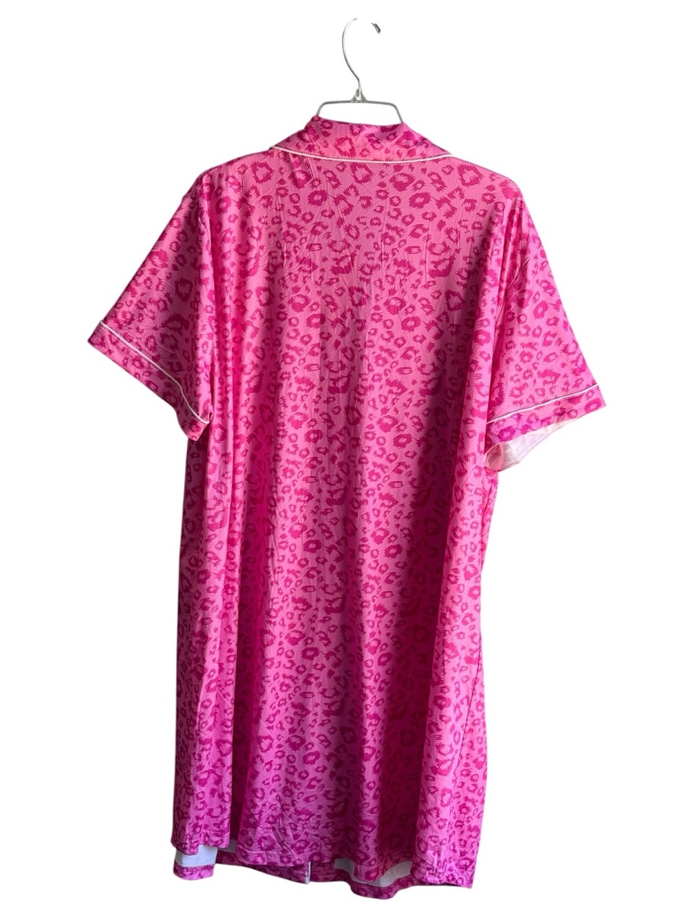 Ekouaer Nightgown for Women Button Sleep Shirt V Neck Pajama Dress Pink - Picture 3 of 13